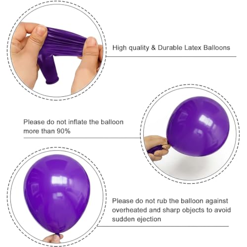 Image of YMSZ Purple Black and Silver Balloons, 100pcs Halloween Party Balloons