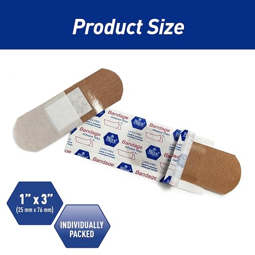 Image of MED PRIDE Fabric Adhesive Bandages,Hypoallergenic,Latex-Free,1x3 in,100-Ct