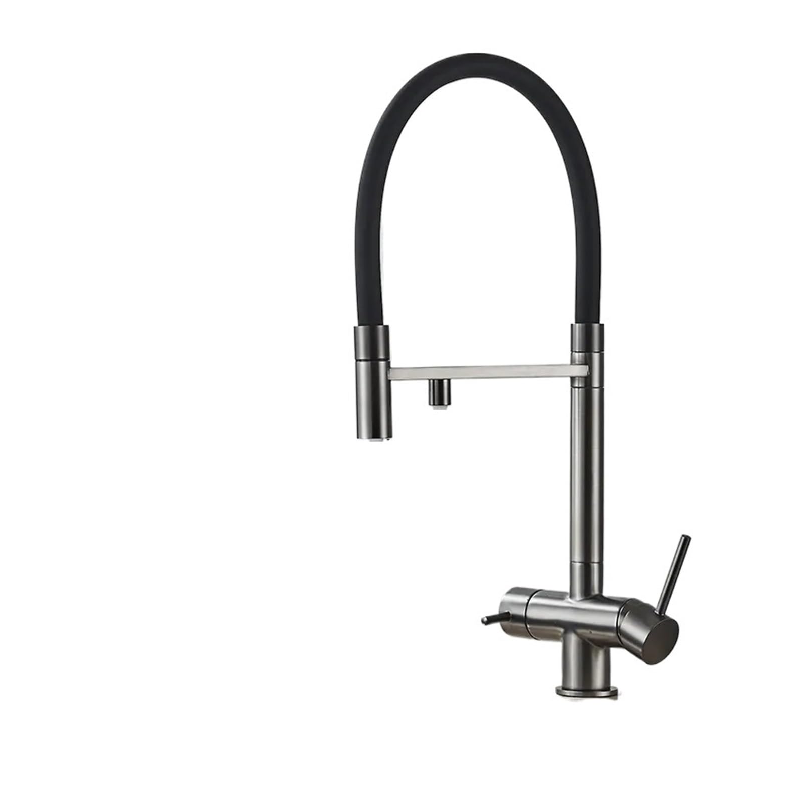 Mitigeur d'eau potable purifiée double bec pour cuisine moderne grise