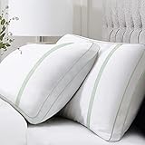 BedStory Almohada Antiácaros 42 x 70cm Almohada Fibra con Relleno 3D Fibra Mantiene la Forma Almohada 70 Pack 2 para Cama Almohadas para Hoteles【Nueva Versión】 Verde