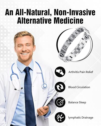 Image of Jecanori Magnetic Bracelets for Men - Men's Hematite Bracelet with Remove Tool & Jewellry Gift Box,Magnetic Field Therapy
