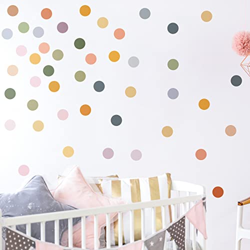 2 Inch 312 Pcs Polka Dot Wall Decals For Girls Bedroom Boho Rainbow Wall Decal Stickers Nursery Wallpaper Classroom Decor Round Wall Decals For Playroom Kids Girls Room Baby Teen Decor (Plain Colors) #TOP5