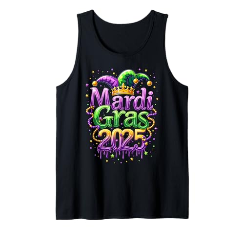 Mardi Gras 2025 Jester Mardi Mardi Gras Camisa Hombres Mujeres Niños Camiseta sin Mangas