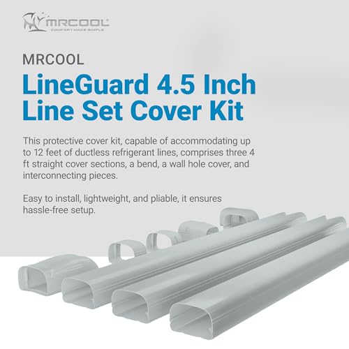 Image of MRCOOL LineGuard Line Set Outdoor Cover for Ductless Mini Split System, Protection from Wind, Rain and Extreme Temperatures, Gray
