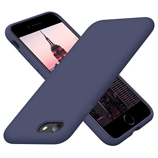 Cordking Designed for iPhone SE Case 2022/2020, Designed for iPhone 7 8 Case, Silicone Ultra Slim Shockproof Phone Case with [Soft Microfiber Lining], 4.7 inch, Navy Blue
