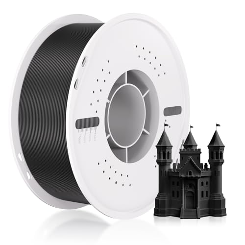 PLA Basic Filament,High Toughness&High Speed 3D Printer Filament 1.75mm Dimensional Accuracy±0.03mm Neatly Wound Filament Fits for Bambu Lab/Anycubic/Creality All 3D Printers-1kg Spool (2.2lbs)-Black