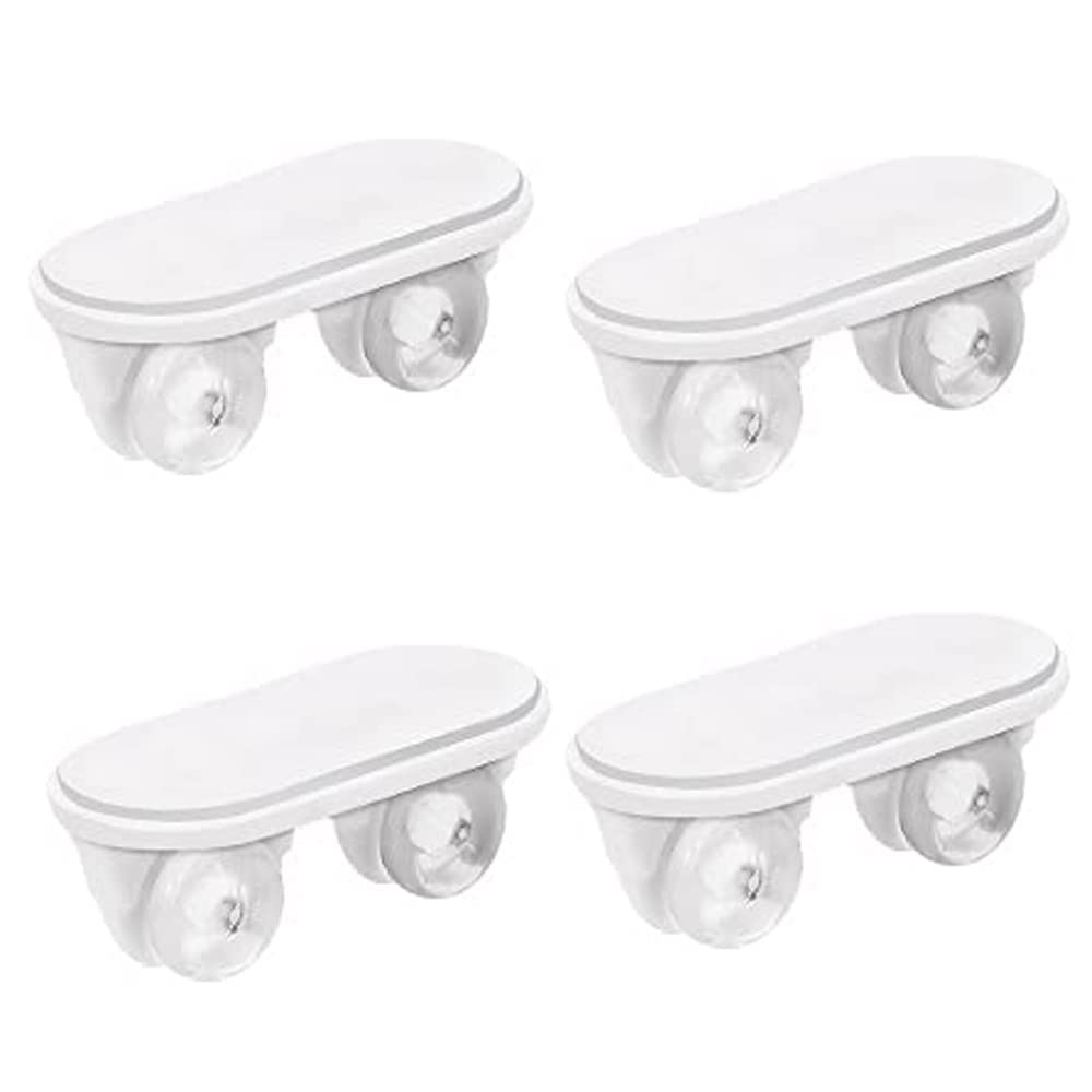 KOYET Self Adhesive Wheels Caster Carton Wheels Boxes Caster Small Caster Paste Plastic Wheel Sticky Caster for Carton Moving Box Slide for DIY Toy Car Bin Storage Container (4PCS Wheels Caster)