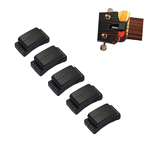 FUNOMOCYA 5Pcs Black Plectrum Clamp Clip Lightweight Pickholder for Guitar Picks Easy to Attach Headstock Durable Design for Musicians present for Guitar Players