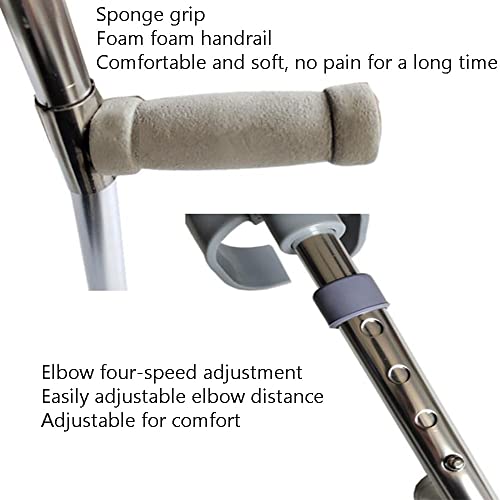 Muletas de codo plegables, muletas telescópicas para antebrazo, altura ajustable, puño ergonómico, aluminio ligero, incluye 1 muleta