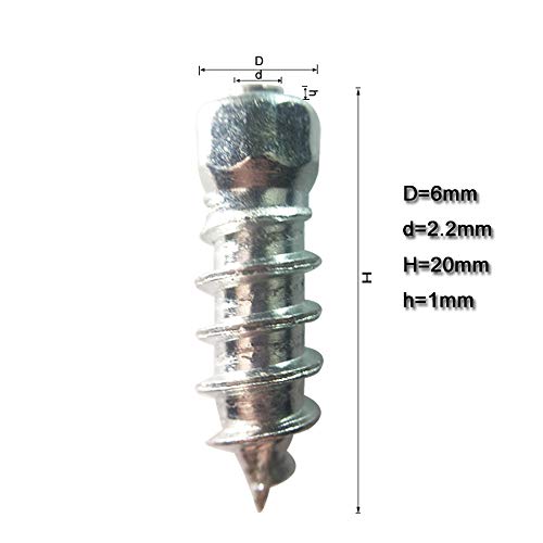 Marrkey Screw Tire Studs for Snowplows, 20MM Anti-Slip Anti-ice Snow Spikes for Car/ATV/SUV/Truck/Motorbike/Snowblower/Forklift/Skid Steer/Mini-Loader/Garden Tractor - Pack of 100