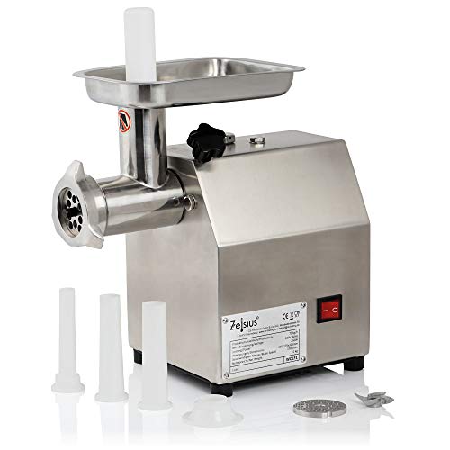Zelsius Profi Edelstahl Fleischwolf elektrisch | 250W - 75kg/h | Faschiermaschine aus Edelstahl, Wurstmaschine in Gastro… – Bild 3