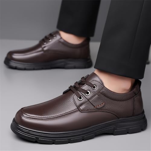 Men's Premium Leather Dress Shoes Oxford Shoes Classic Lace up Formal Business Derby Shoes for Men4