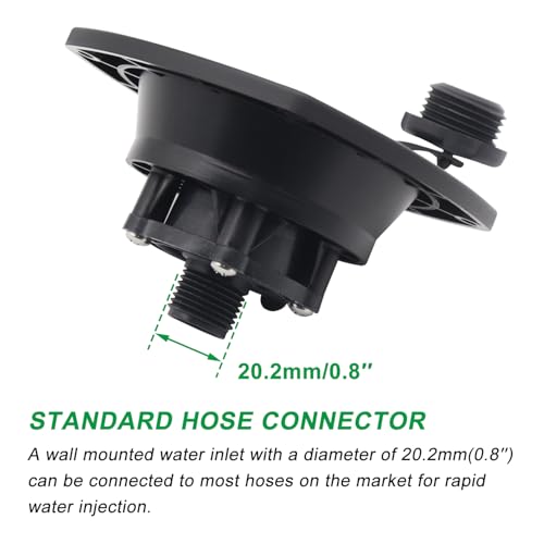 Image of RV City Water Inlet Connection Pressure Reducing Fill Hatch with Brass Check Valve and Quick Coupler Dustproof Inlet Hose Adapter for Fresh Water Fill Compatible with RV Marine Camper(Black)