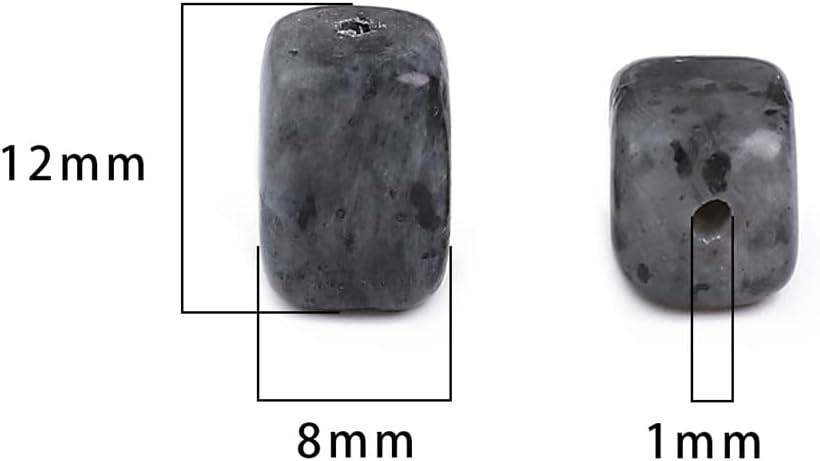 Natural Black Spectrolite Cuboid Stone Loose Semi Gemstone Beads for Jewelry Making 8mmx12mm 38cm/Strand - Image 2