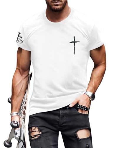 Image of Christian Shirts for Men Jesus Cross Shirt Religious Faith T Shirts