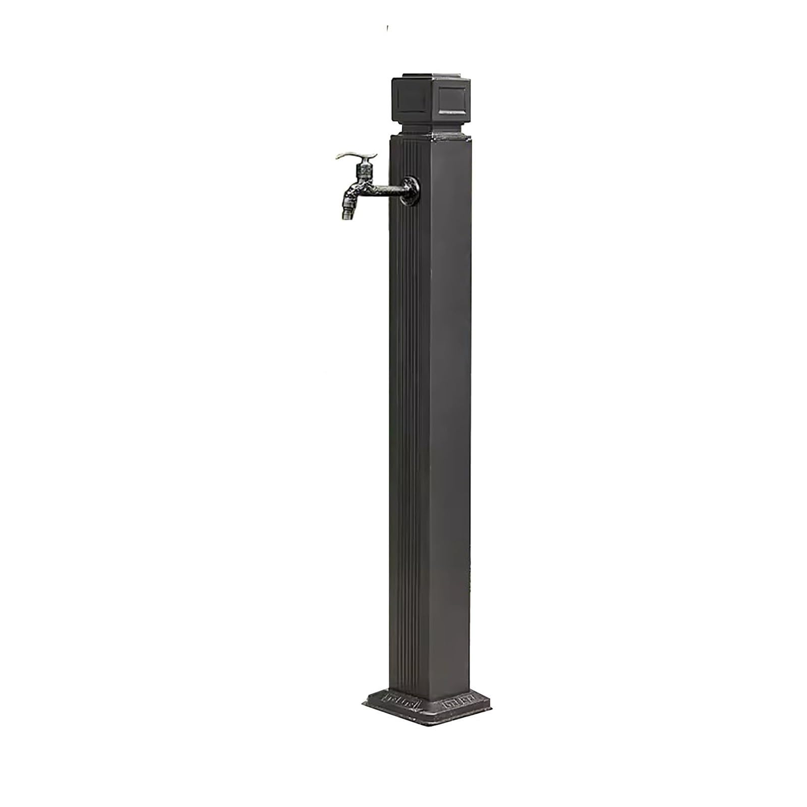 BHGFYXBS Freestanding Garden Water Column With Faucet, Winter Freeze Crack Garden Water Column,Floor Mount Water Tap,Yard Hydrant Frost Proof Water Feature Fountain,Black1-114cm