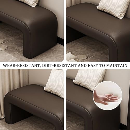 LIGUIEN Banco de Entrada Tapizado, Banqueta Dormitorio, Banco Zapatero Entrada Recibidor, Marco de Madera Maciza para La Sala de Estar Y El Dormitorio(Gray,100x35x42cm/39.4") - imagen 3