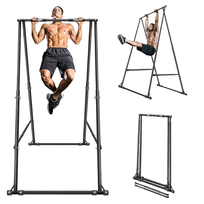Yes4All Robust Freestanding Pull Up & Chin Up Bar, 126 Levels Adjustable & 770 lbs Capacity Foldable Pull Up Bar Station