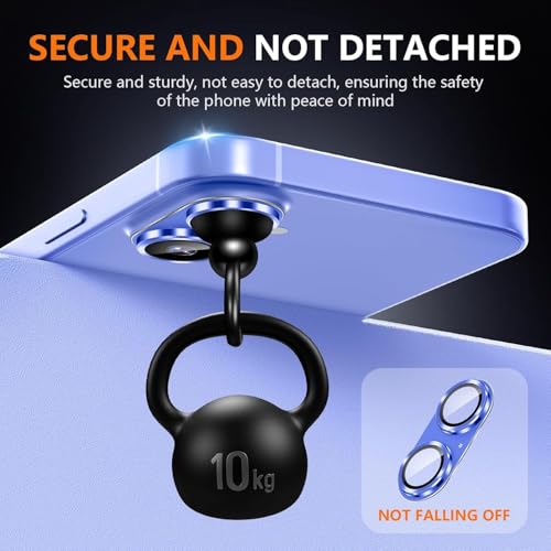 Image of Titanium Camera Lens Protector for iPhone 16 iPhone 16 Plus Blue 9H Tempered Glass, Scratch & Drop Resistant Camera Cover HD Clear Anti-Fingerprint Case Friendly Waterproof Anti Bubble Easy Install Camera Protector