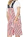 Odefou Festival Overalls for Women Cute Jumpsuits Shorts Romper Fashion Bibs Coveralls(Red White Blue,XS)