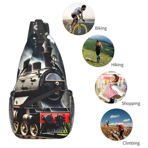 Bolso bandolera estampado locomotora para hiking y viaje miniatura 6
