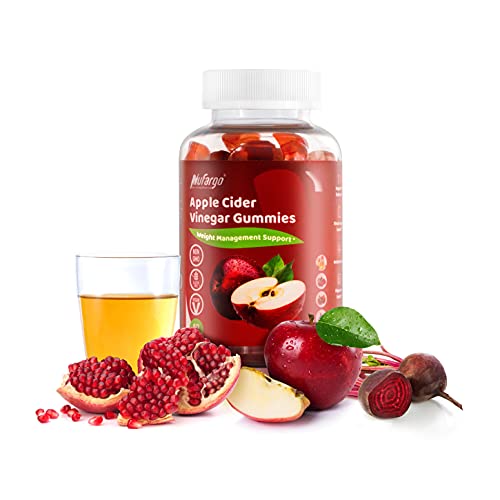 Apple Cider Vinegar Gummies 1000 mg | Healthy Weight & Metabolism | Detox Immunity Digestion Energy | Tasty ACV Gummies w/Mother B Vitamins Not Pills or Capsules | Gluten-Free Vegan by NUFARGO | 60 Ct