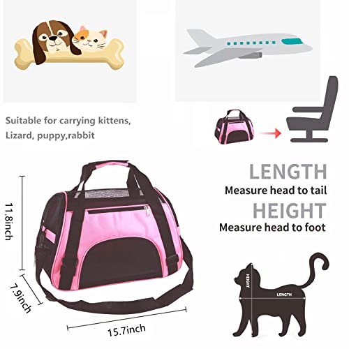 Pkkajlyt Pet Carrier Bag, Cat Travel Portable Bag Home, Airline Approved Duffle Bags, For Little Dogs, Cats And Puppies, Small Animals (Small, Pink) #TOP1