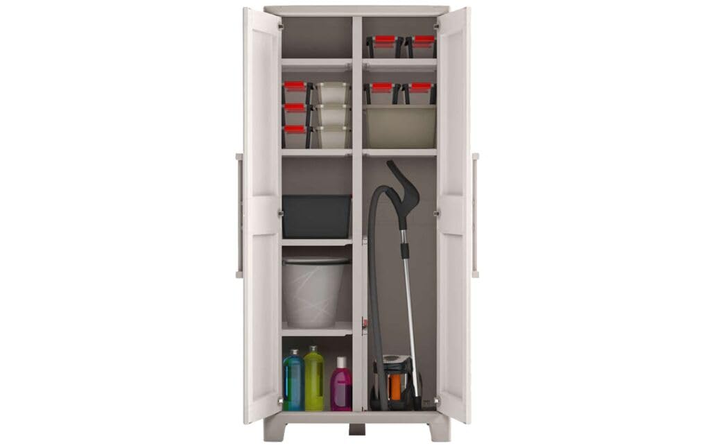 Keter Gulliver Kunststoffschrank Utility beige 80x44x182 cm UV- und wasserbeständig IPX3