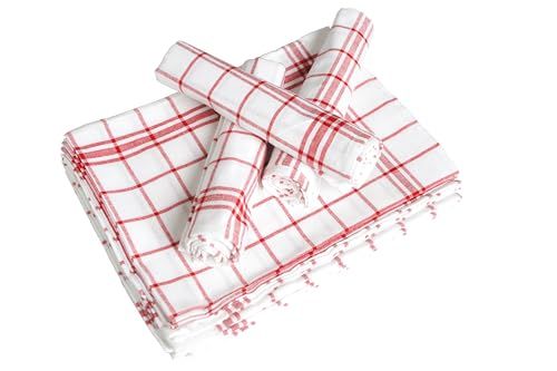 SNV Torchon épais de Cuisine Professionnelle Lot de 12 Premium Rectangle 77X50 Vendus par 12 Coton 100% 200 grs Torchon vaiselle épais (12, 100% Coton)