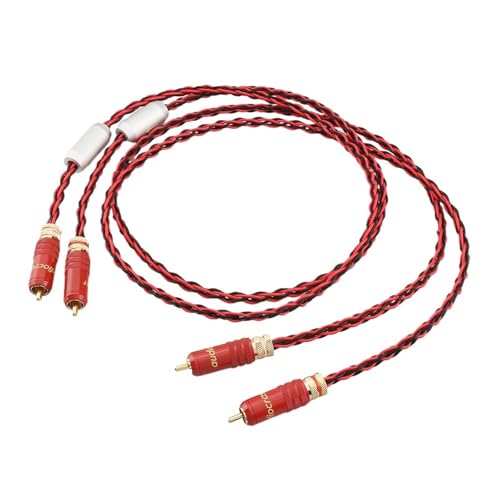 6AG Silver Plated High Fidelity Audiophile High-Definition Audio Interconnect Cable RCAA to RCAA for Sound Quality(1.5m)