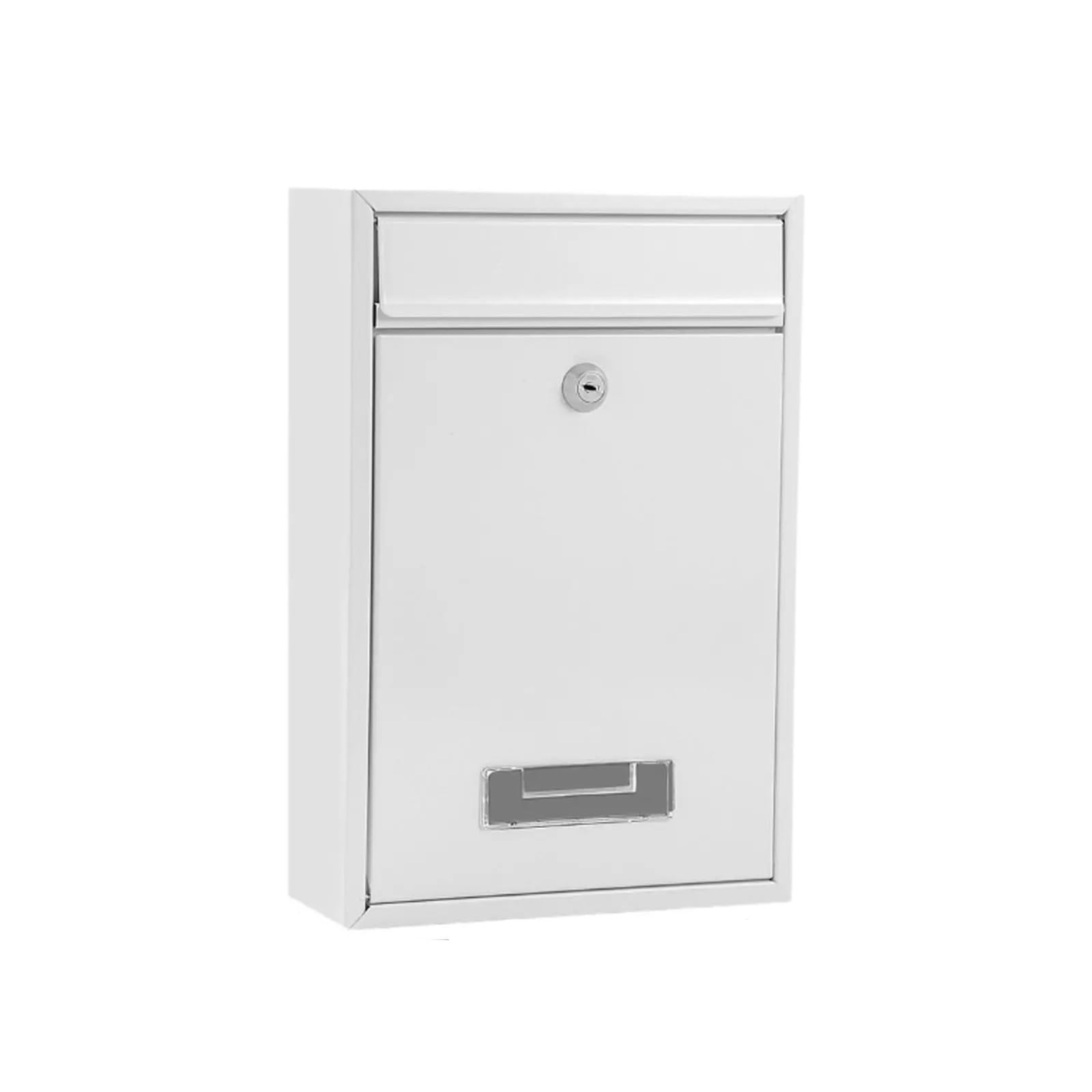 Wall Mounted Mailbox, Wall Mounted Mailbox Lockable 2 Keys Iron Multicolor Outdoor Home Office Mail Insertion(White)