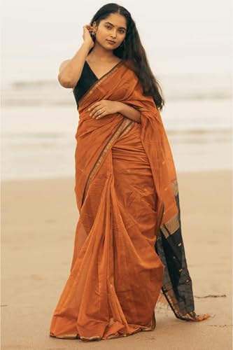 Image of Women's Cotton Soft Silk Sarees | Jamdani Cotton Saree With Attach Unstitched Blouse Piece