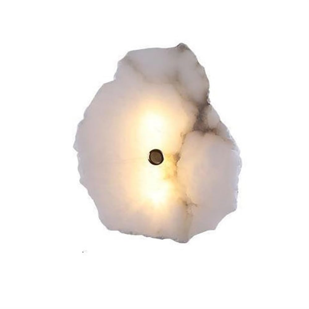 Modern White Alabaster Wall Sconce Mid Century Natural Stone Wall Light