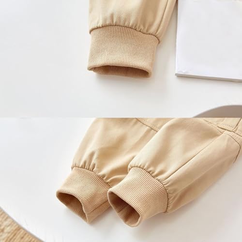 Little Girls Boys Casual Cargo Jogger Pants Toddler Elastic Waist Sweatpants Casual Pants Kids Trousers3