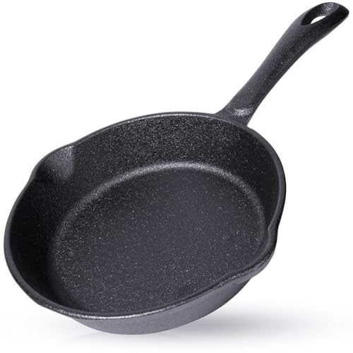 ORION Sartén de hierro fundido con asa, 16 cm, para inducción