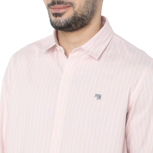 Image of Spykar Men's Relaxed Fit N /A Half Sleeve Striped Casual Shirts