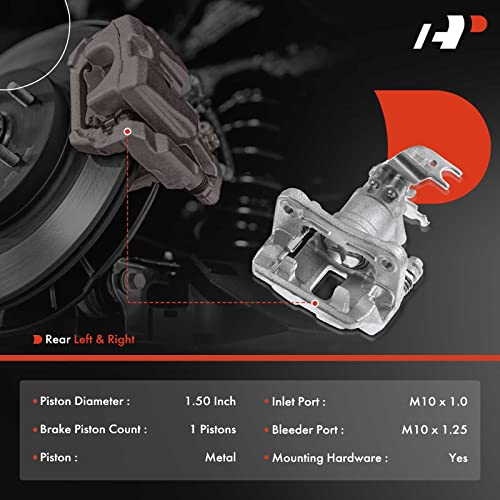 A-Premium Disc Brake Caliper Assembly With Bracket Compatible With Select Acura And Honda Models - Tsx 2009-2014, Accord 2008-2012 - Rear Driver And Passenger Side #TOP1