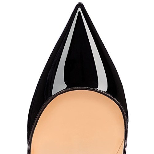 FSJ Women Classic Pointed Toe High Heels Sexy Stiletto Pumps Office Lady Dress Shoes Size 5 Black - Thumbnail 4