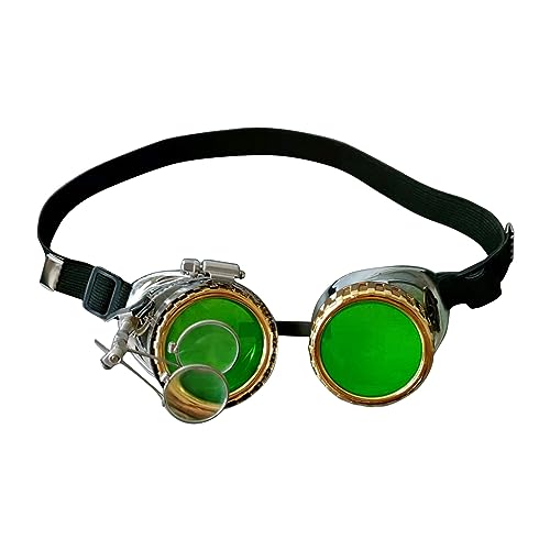 Montesy Lunettes de soudage steampunk gothiques pour cosplay vintage rustique, déguisement pour femme et homme