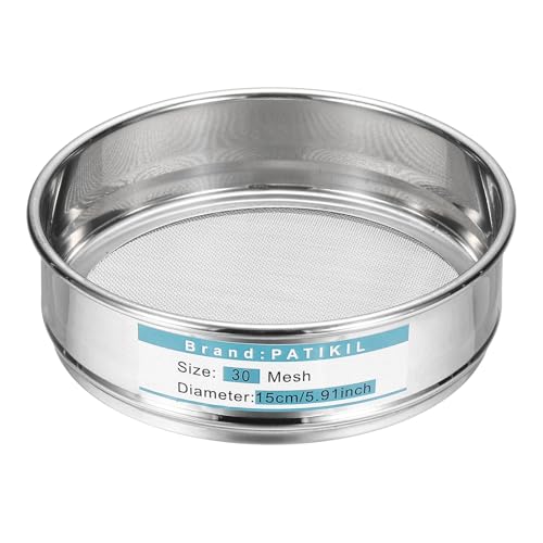 PATIKIL Lab Sieve 30 Mesh 0.6mm 5.9"/15cm Diameter Sifting Screen
