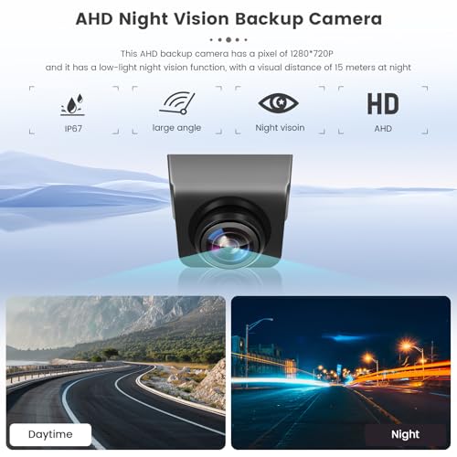 Image of Inefala AHD 1280X720P Small Backup Camera with IP67 Waterproof Night Vision Parking Assistance Cameras, 360 Rotating Rearview Camera with 6M Cable for Car Accessories Fit Car Vehicle SUV RV DC12V