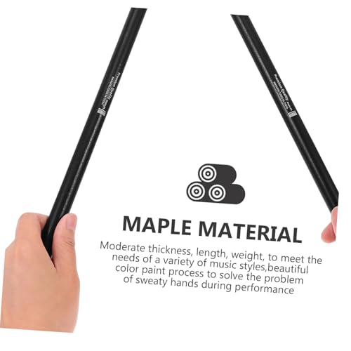 Baquetas VICASKY de madera de arce, negro, para principiantes, con agarre cómodo y peso equilibrado, 2 pares miniatura 7