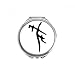 Bone Inscription Chinese Surname Character He Hand Compact Mirror Round Portable Pocket Glass