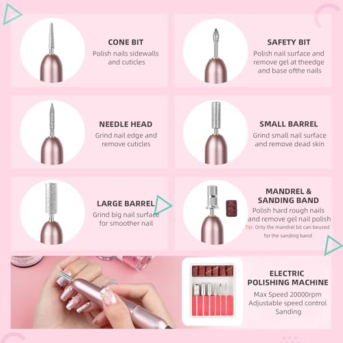 Kit de uñas acrílicas Major Dijit con lámpara LED y taladro eléctrico miniatura 5