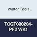 Walter Tools TCGT090204-PF2 WK1 Carbide Tiger-Tec Positive Indexable Turning Insert, 1/64" Corner Radius, 7/32" IC, 3/32" Thick, 0.008" - 0.098" Depth of Cut (Pack of 10)