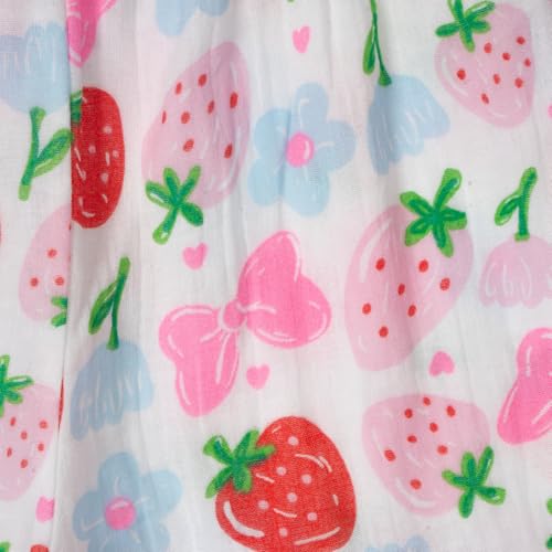 Disney Minnie Mouse Big Girls T-Shirt and Gauze Shorts Outfit Set Blue Strawberries 10-12 - image 5