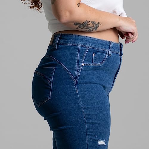 Calça Jeans Plus Size Feminina Sawary Lycra Elastano Premium Bonita (as2, waist, numeric_46, slim, r