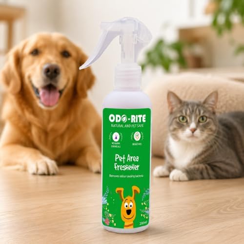 ODO-RITE Pet Area Freshener 200 ml/Pet Odour Remover with Extra Spray Pump/pet Safe/Child Safe/bio-Technological Based/Skin Safe/Urine Smell Remover/Can be Used in All Surface.