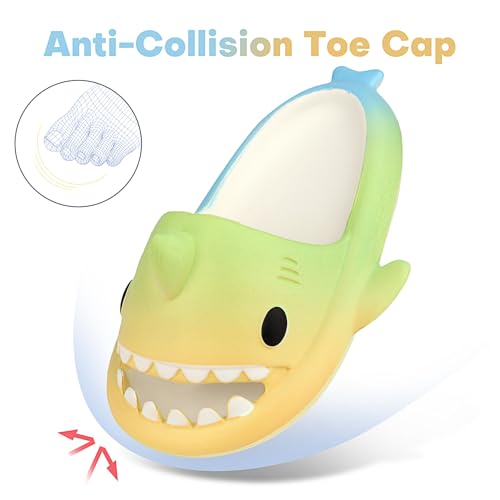 Image of Kids Shark Cloud Slides | Boys Girls Slip On Sandals | Toddler Beach Slippers | Youth Fish Flip Flops Pool Shower Shoes