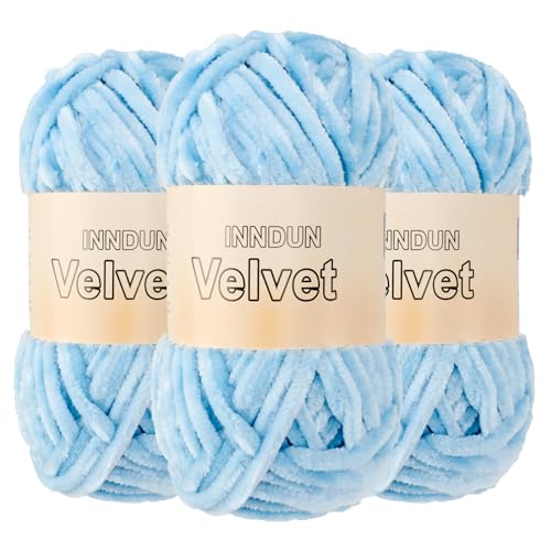 Image of Soft Velvet Chenille Yarn for Crocheting, Super Bulky Yarn for Blankets | Fluffy, plush yarn for crochet and knitting blankets, amigurumi, cushions and handmade gifts for cozy DIY projects.